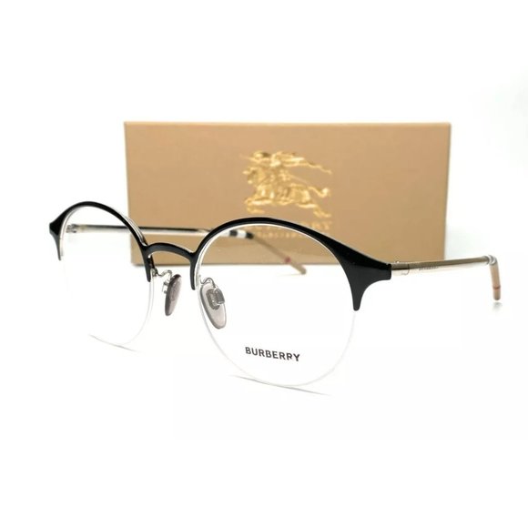 Burberry Women's Black and Silver Eyeglasses!